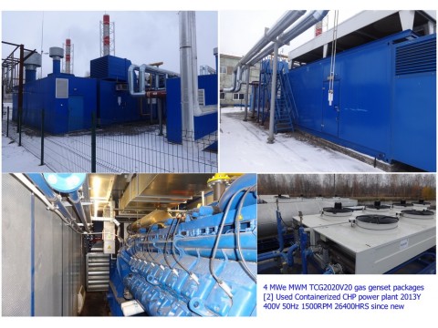4MWe MWM TCG2020V20 gas genset packages [2] Used Containerized CHP Power plant 2013Y 400V 50HZ